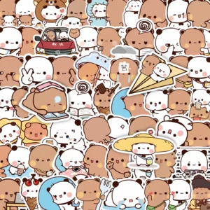 DUBUBU VibePacks – 100 Kawaii Dudu & Bubu Stickers (Waterproof + Adorable!)
