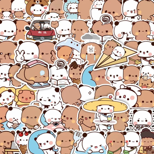 DUBUBU VibePacks – 100 Kawaii Dudu & Bubu Stickers (Waterproof + Adorable!)