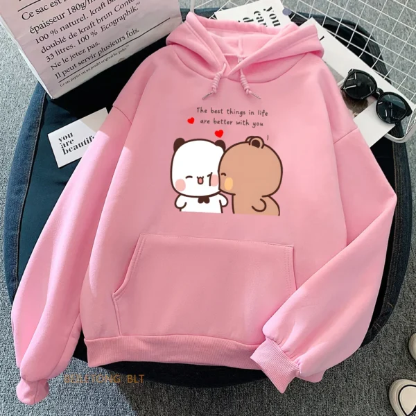Dudu & Bubu Hoodie – “Better With You” Cozy Fleece Pullover (Unisex) - Image 2