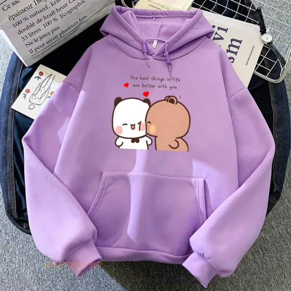 Dudu & Bubu Hoodie – “Better With You” Cozy Fleece Pullover (Unisex) - Image 5